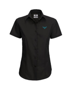 avant-bloes-korte-mouwen-poplin-zwart